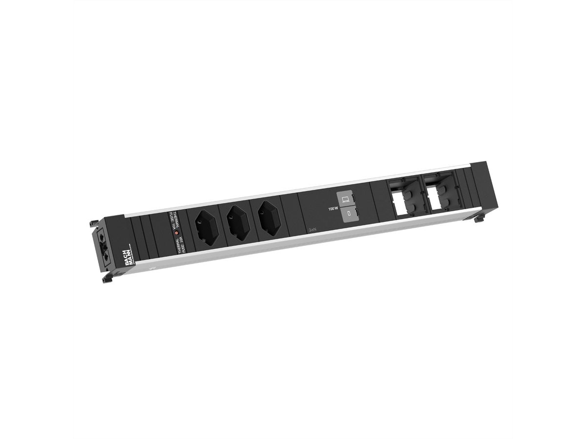 BACHMANN CONFERENCEF XL 3xCH 0°, 1xUSB C/C 100W 2xCM