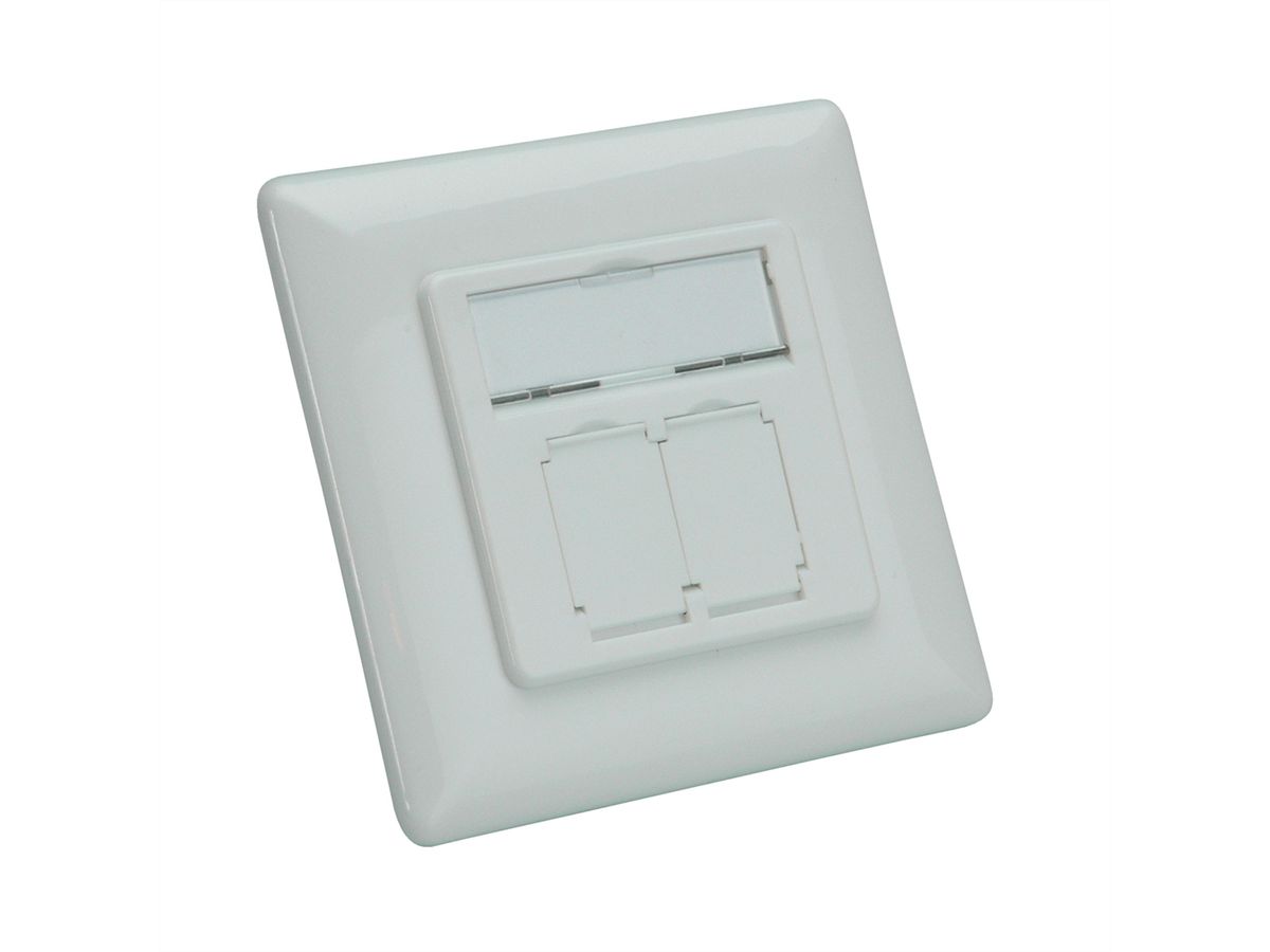 ROLINE Cat.6A (Class EA) Dose, 2x STP, Unterputz, weiss