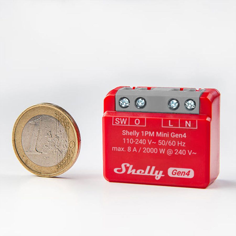Shelly Acteur de switch 1PM Mini Gen4 (2 pièces)