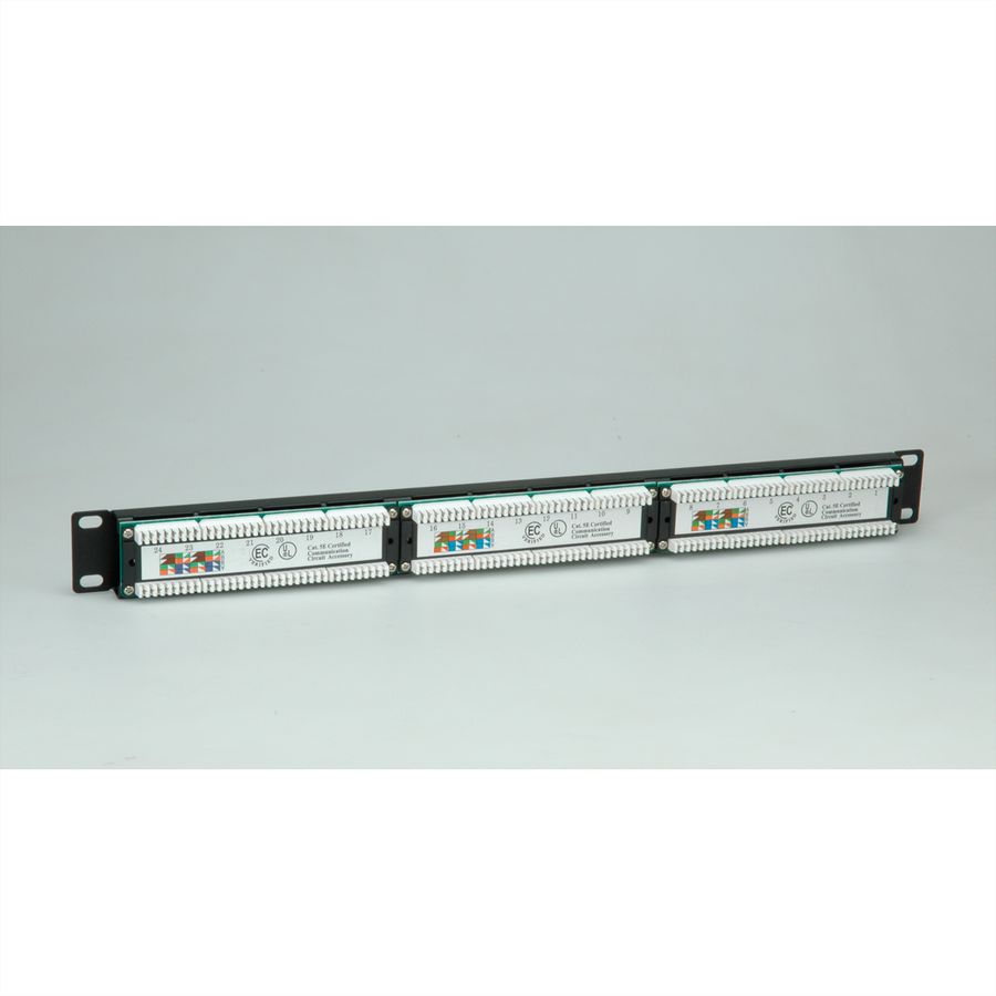 VALUE Cat.5e (Class D) 19-Zoll-Patchpanel, 24P, ungeschirmt, schwarz