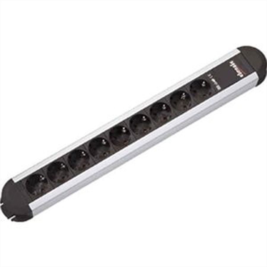 BACHMANN PRIMO Bâti de prises 9x contact de protection, aluminium, 1,75 m