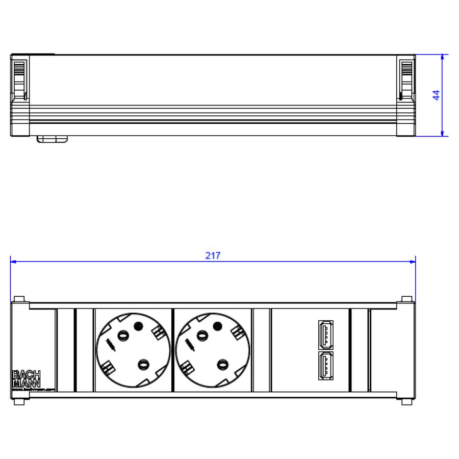 BACHMANN CONI 2x Schutzkontakt 1x USB Charger