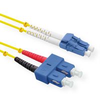 ROLINE Câble Patch FO duplex OS2, 9/125µm LC/SC, LSOH, jaune, 0,5 m