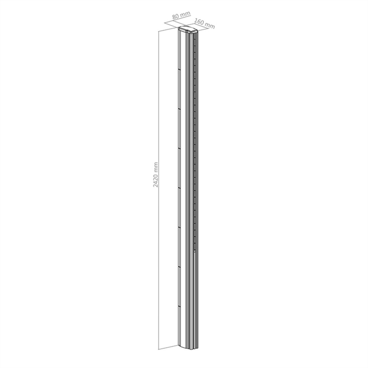 Hagor Aluminium Säule CPS - Alu pillar 2400mm, schwarz