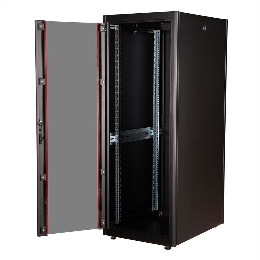 ROLINE 19-Zoll Netzwerkschrank Basic 32 HE, 600x800 BxT Glastür schwarz