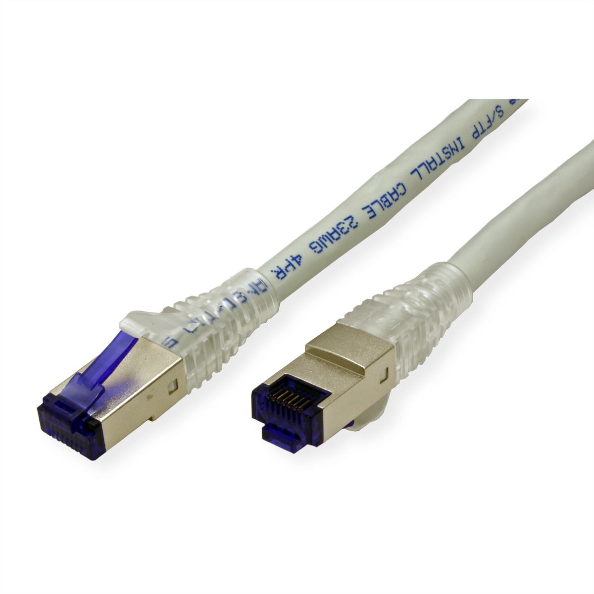 Cordon ROLINE Cat.6A (Classe EA) S/FTP (PiMF) solide, gris, 30 m