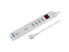 Steffen Steba Variabl DUO 4 prises longitudinales, 2 prises transversal, avec interrupt, blanc, 3m