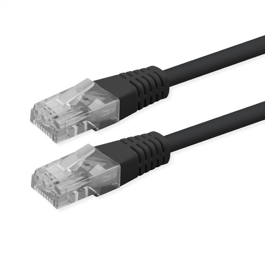 ROLINE Patchkabel Cat.6 (Class E), UTP, PoE, schwarz, 5 m
