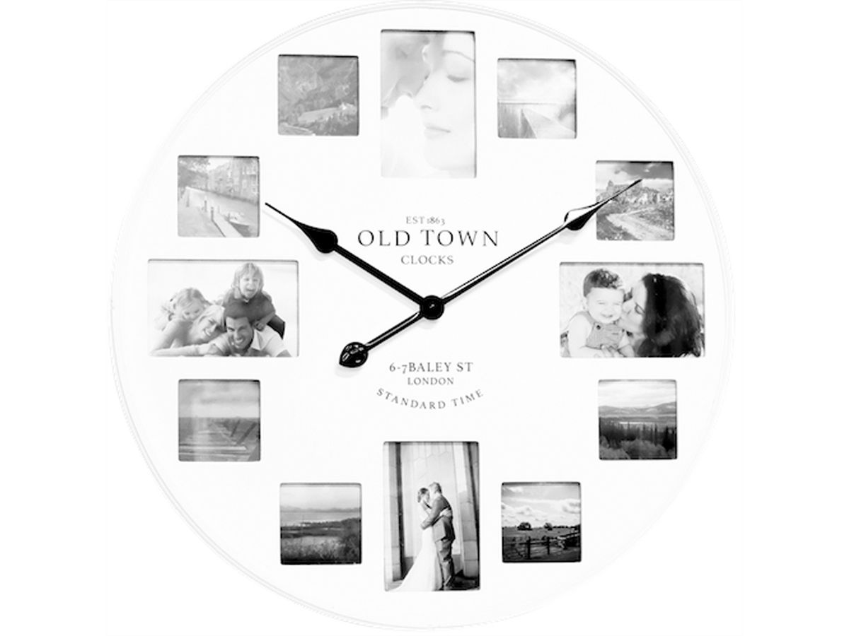**DEMO**Technoline horloge murale 774141 blanc horloge à quartz, métal