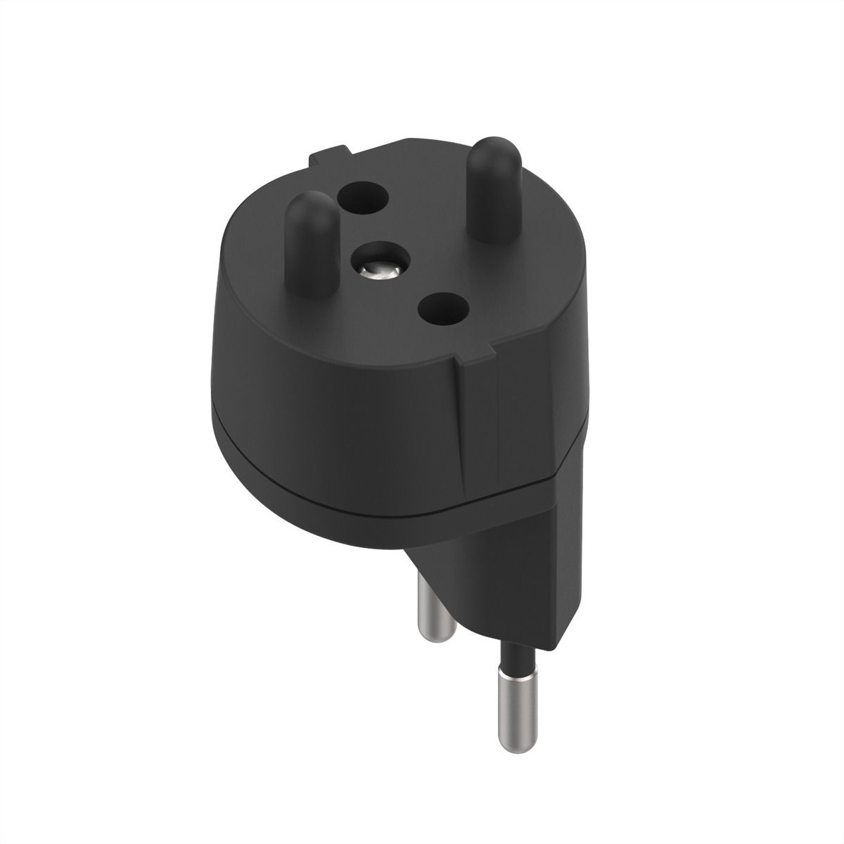 Adaptateur fixe D, prise de sécurité/CH, 2 pôles, T11, noir, Bulk