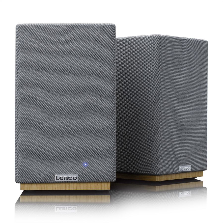 Lenco Aktiv Lautsprecher, 2x40W, Wood,, BT, opt.In, USB, AUX, SUB-Out, IR-FB.