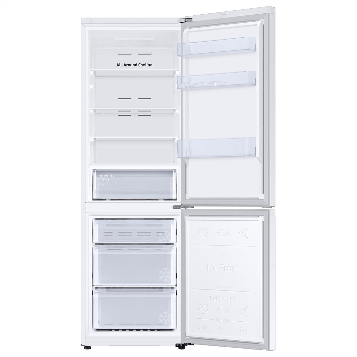 Samsung Kühl-Gefrierkombination RB7300 Bespoke, 344l, D, WiFi, Weiss mit Griffmulde