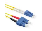 ROLINE LWL-Kabel Duplex, Single Mode 9/125µm OS2, LC/SC, LSOH, gelb, 3 m