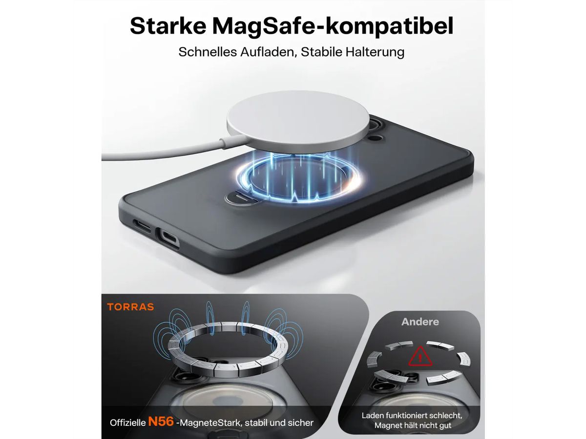 Torras Ostand 360° Spin Schutzhülle, Galaxy S26 Plus, noir