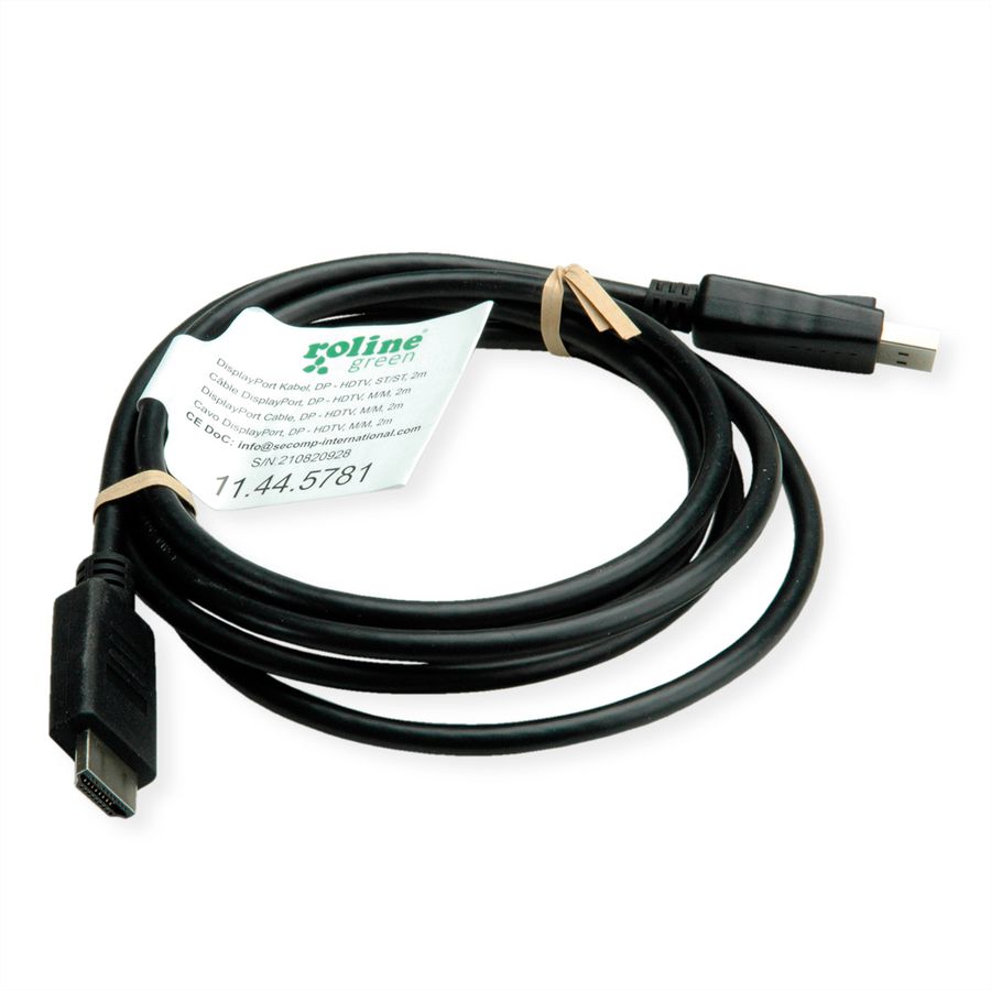 ROLINE GREEN Câble DisplayPort DP - HDTV, M/M, noir, 2 m