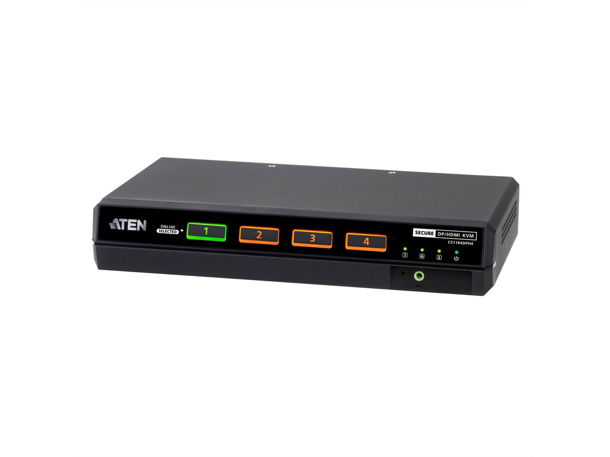 ATEN CS1184DPH4 4-Port USB 5K DP/HDMI, Single Display Universal Secure KVM Switch