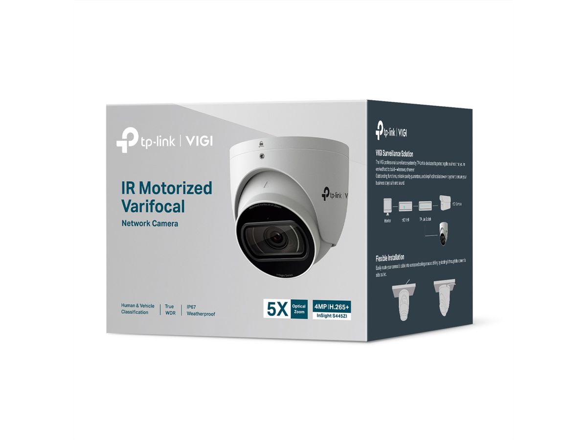 TP-Link InSight S445ZI Caméra Turret 4 MP, 29.6-102°, IR-LED 60m