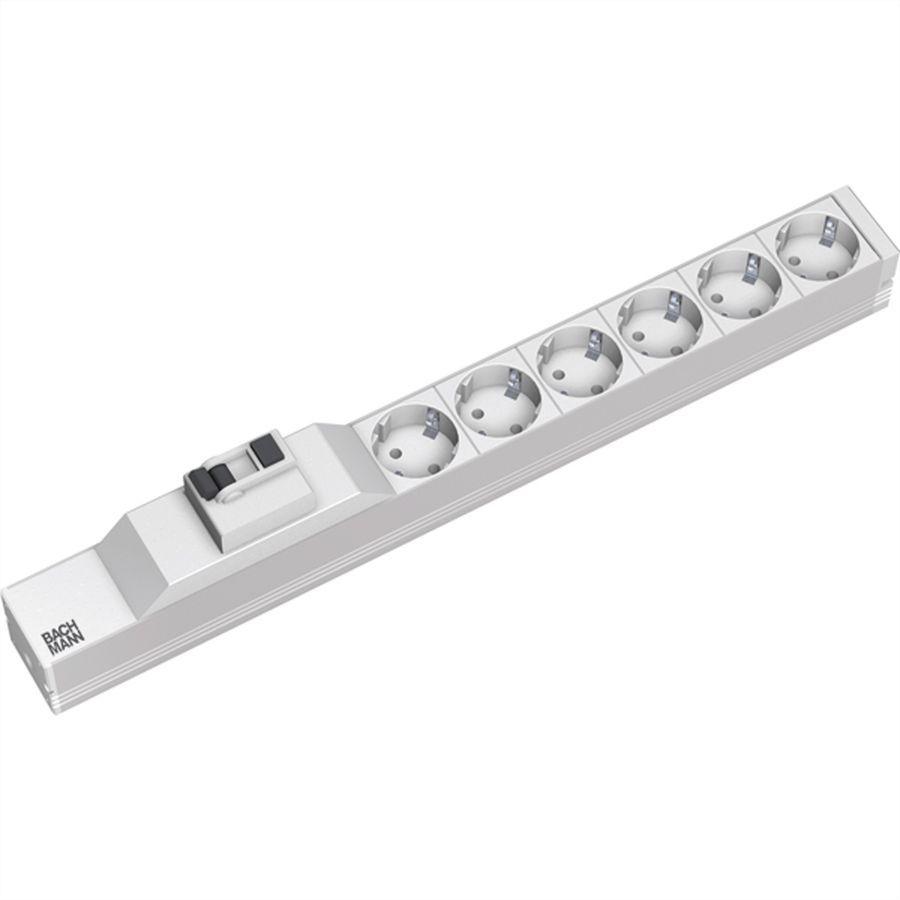 BACHMANN 19" 1U 6xCEE7/3 1xFI courant 2,0m CEE7/7