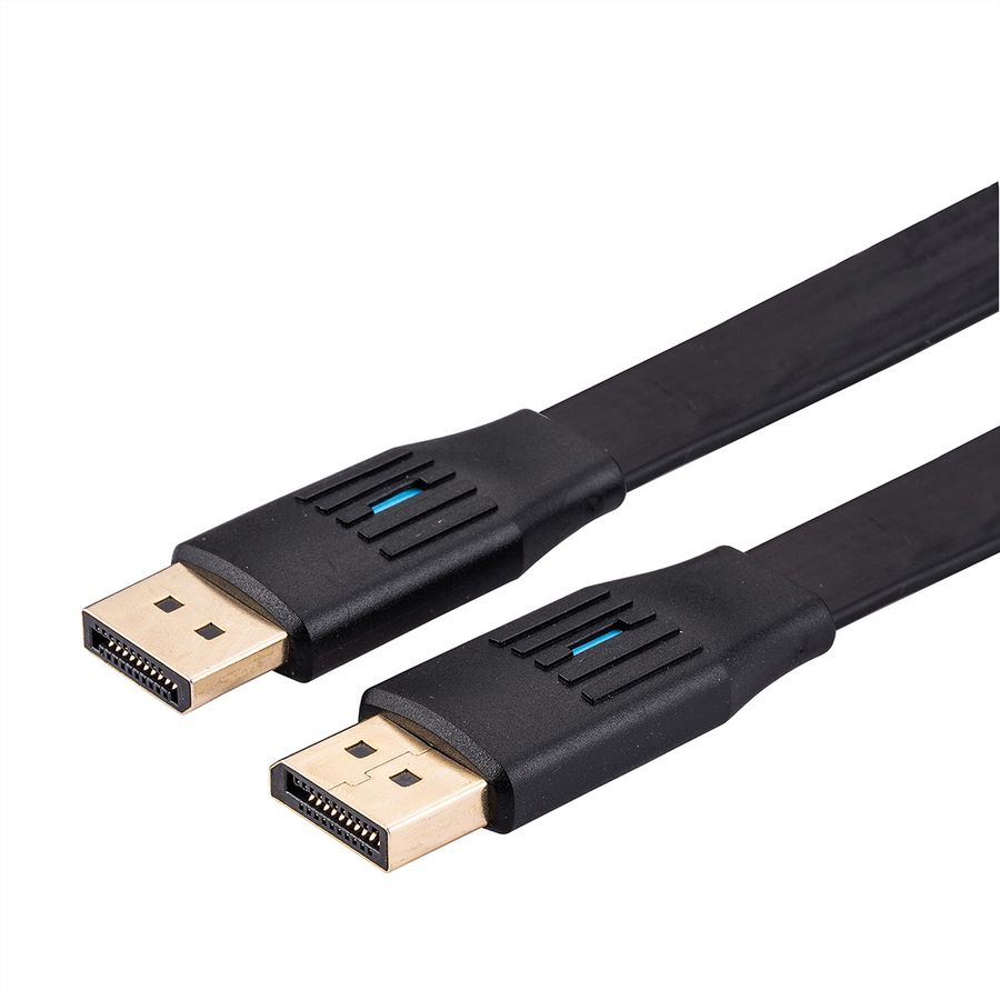 VALUE DisplayPort Kabel, v1.4, flach, DP ST/ST, schwarz, 1 m