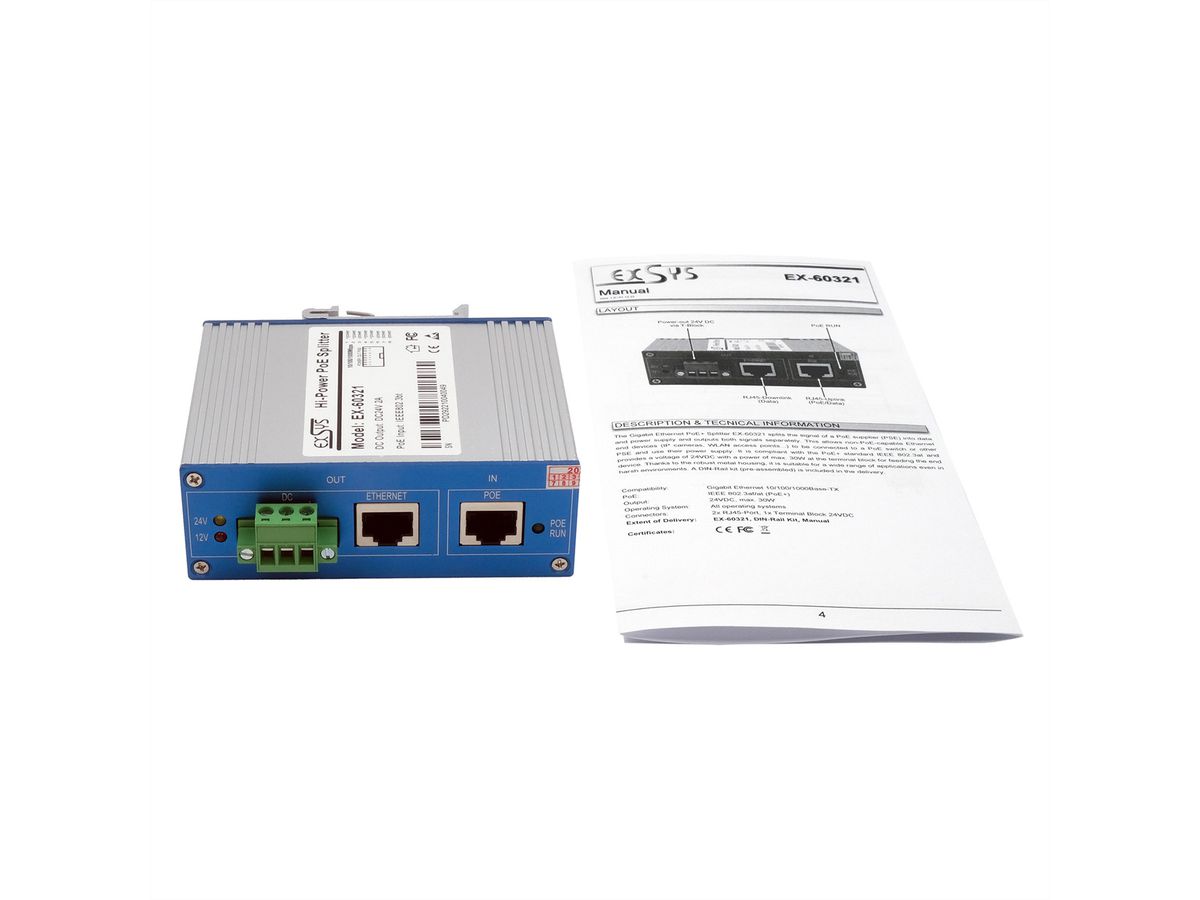 EXSYS EX-60321 10/100/1000M PoE++ Splitter