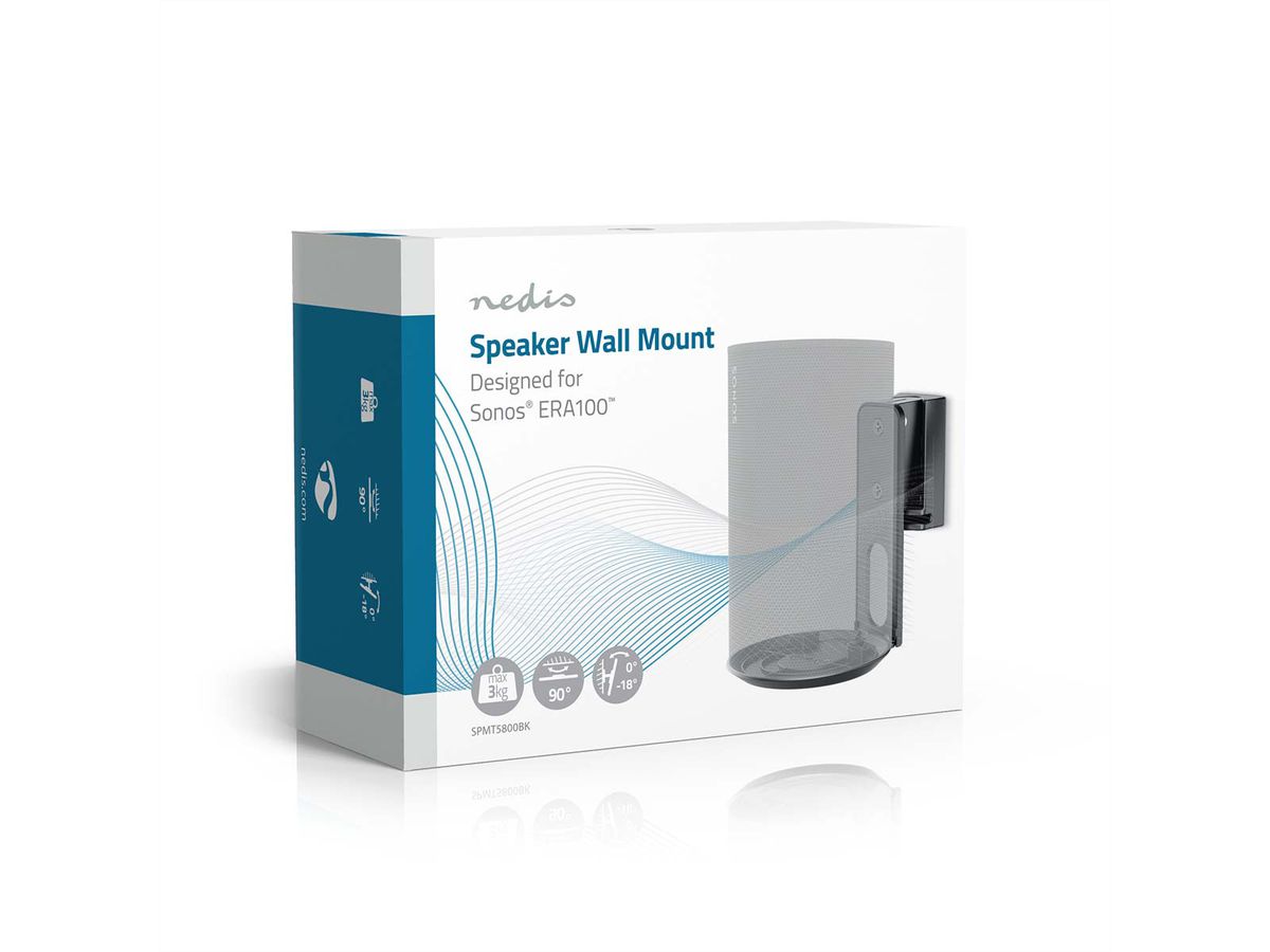 Nedis Lautsprecher-Wandhalterung für Sonos Era100 schwarz, Wand, 3 kg, neig- und drehbar