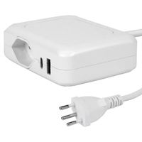 Steffen station de charge IQ simple, 1xT13 + 1xUSB-A 36W + 1xUSB-C PD 45W, blanc, 1.5m
