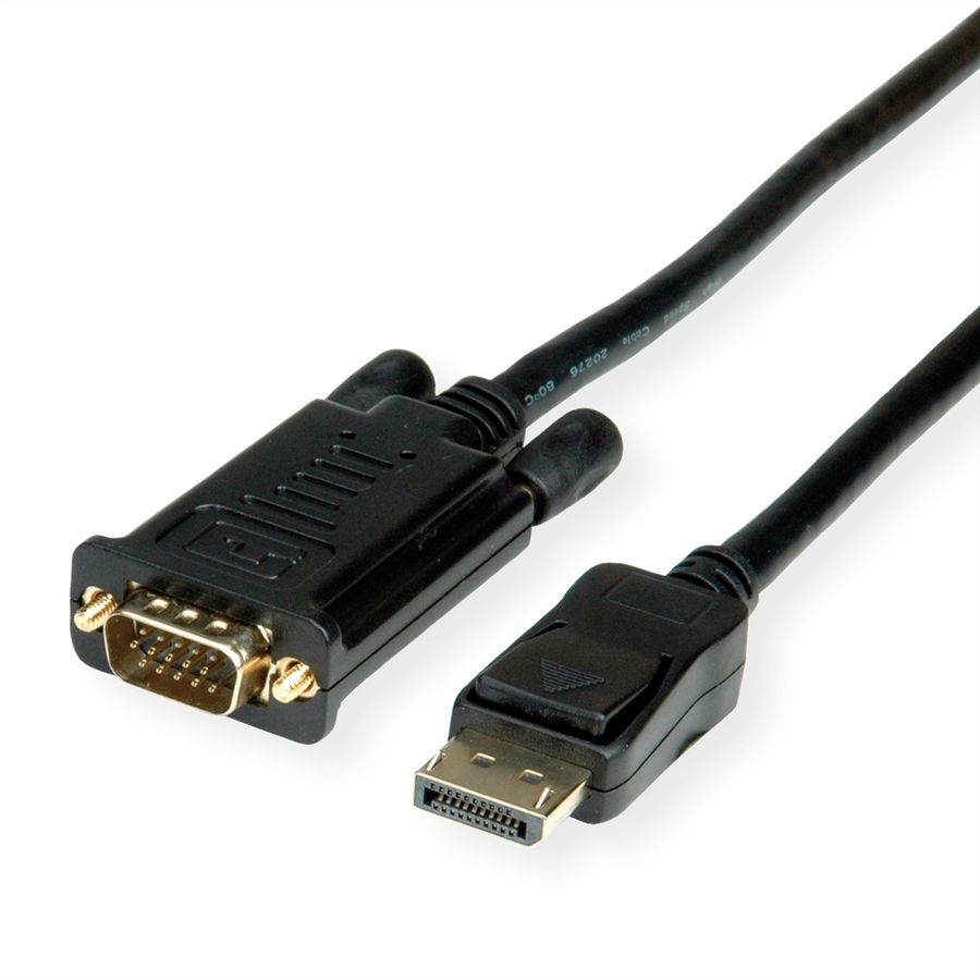 VALUE Câble DisplayPort-VGA, DP M - VGA M, noir, 1,5 m