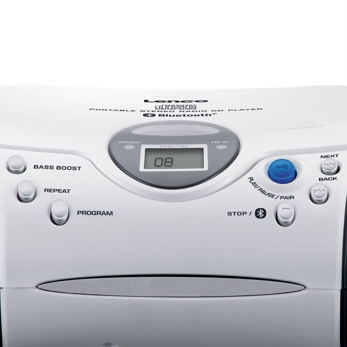 Lenco Boombox SCD-24BT WHBK, suisse