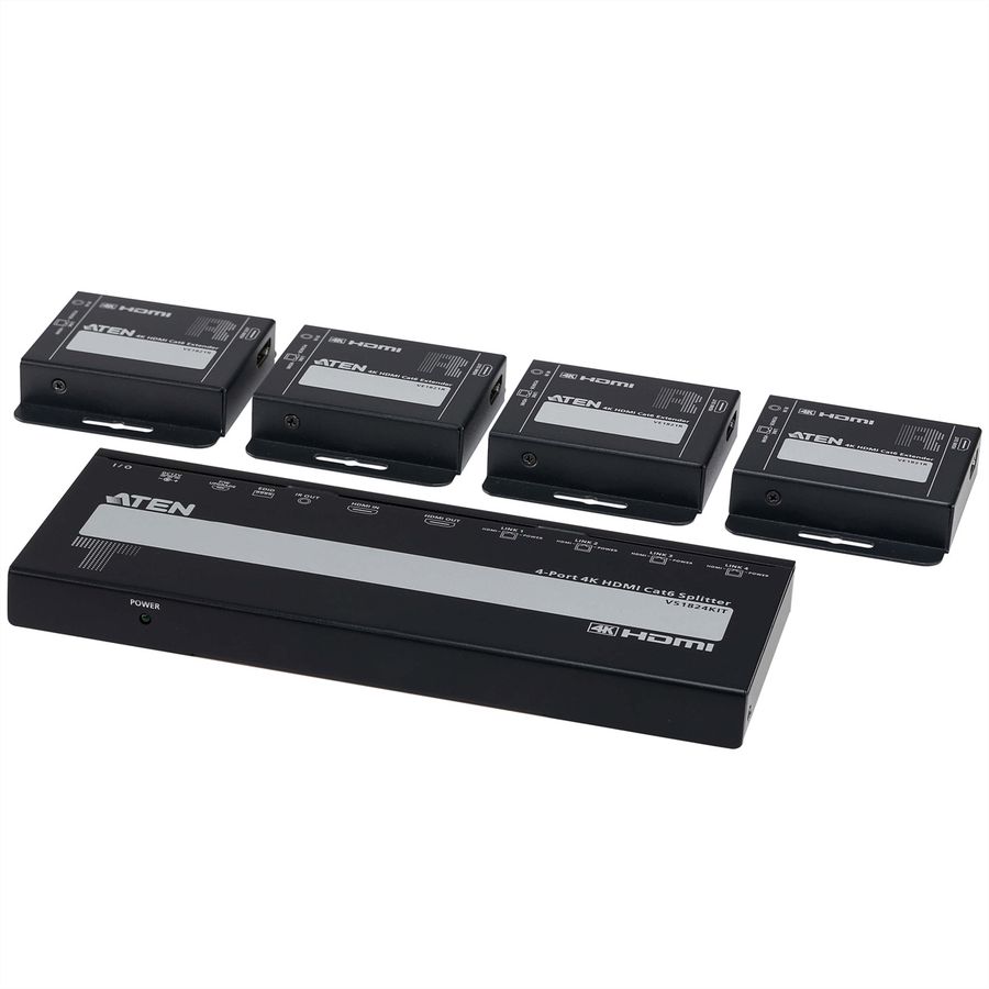 ATEN VS1824KIT 4-Port 4K HDMI Cat6 Splitter mit 4 Empfänger