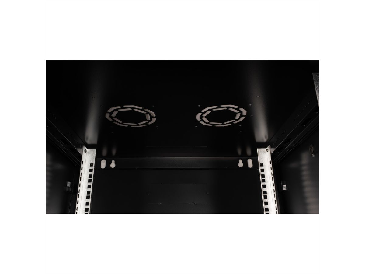 VALUE Boîtier mural 19 pouces 12U, 600 x 600 mm, noir, kit à assembler