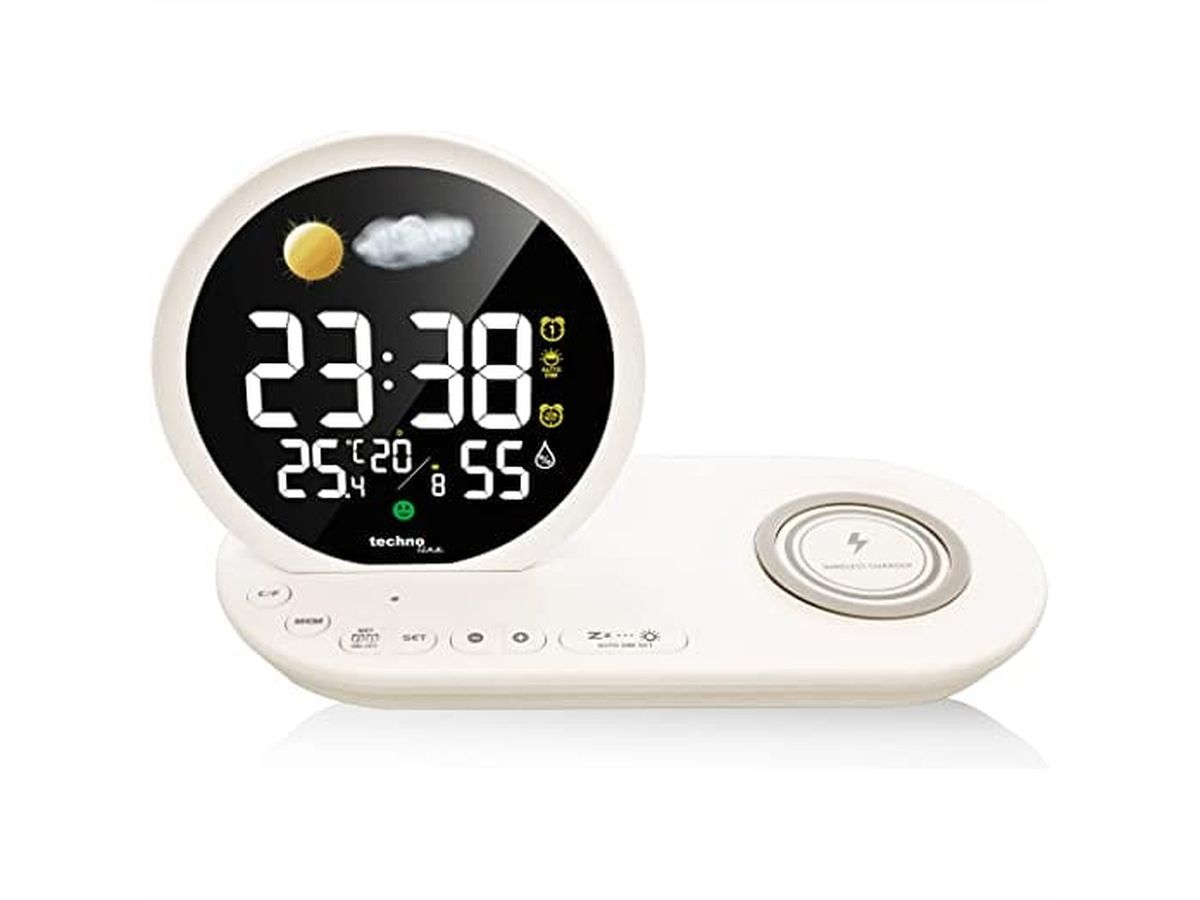 Réveil numérique Technoline avec fonction de recharge sans fil WT 427, , Blanc