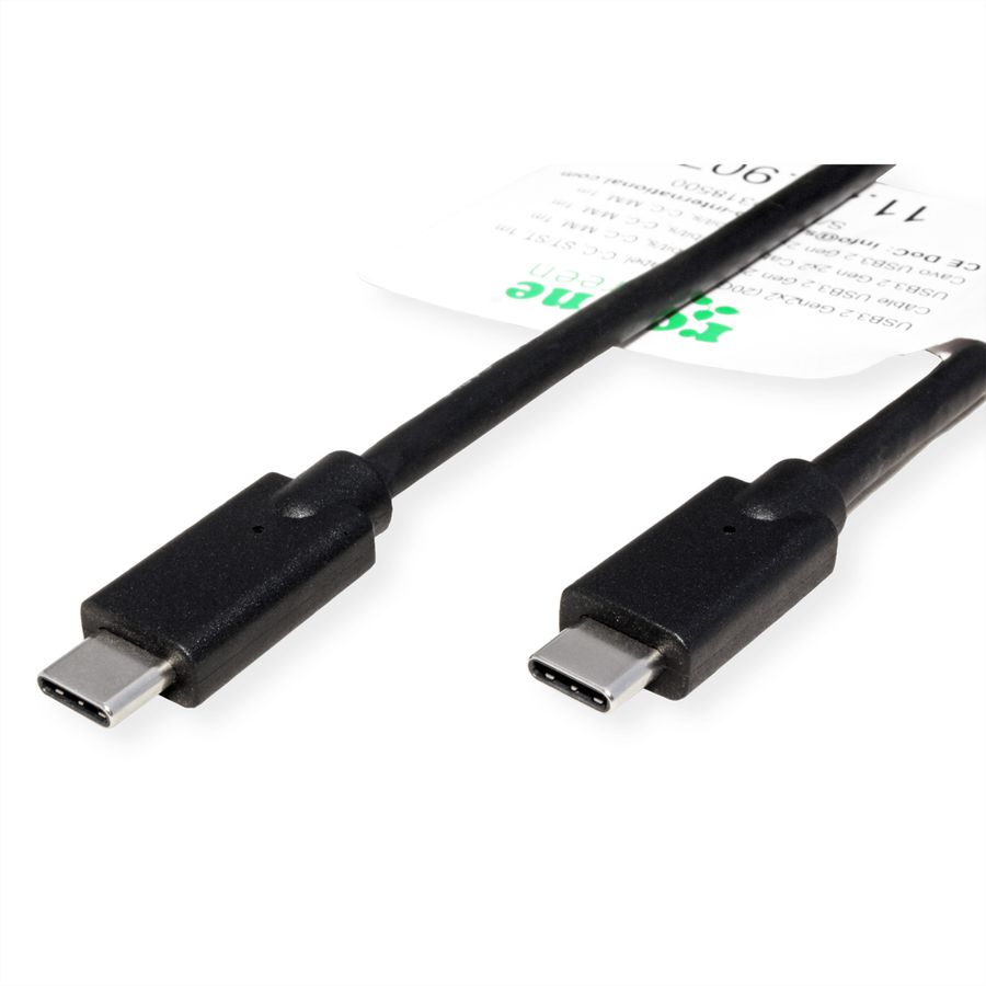 ROLINE GREEN USB 3.2 Gen 2x2 Kabel, USB C-C, ST/ST, 4K UHD-1, 20Gbit/s, Emark, 100W, schwarz, 2 m