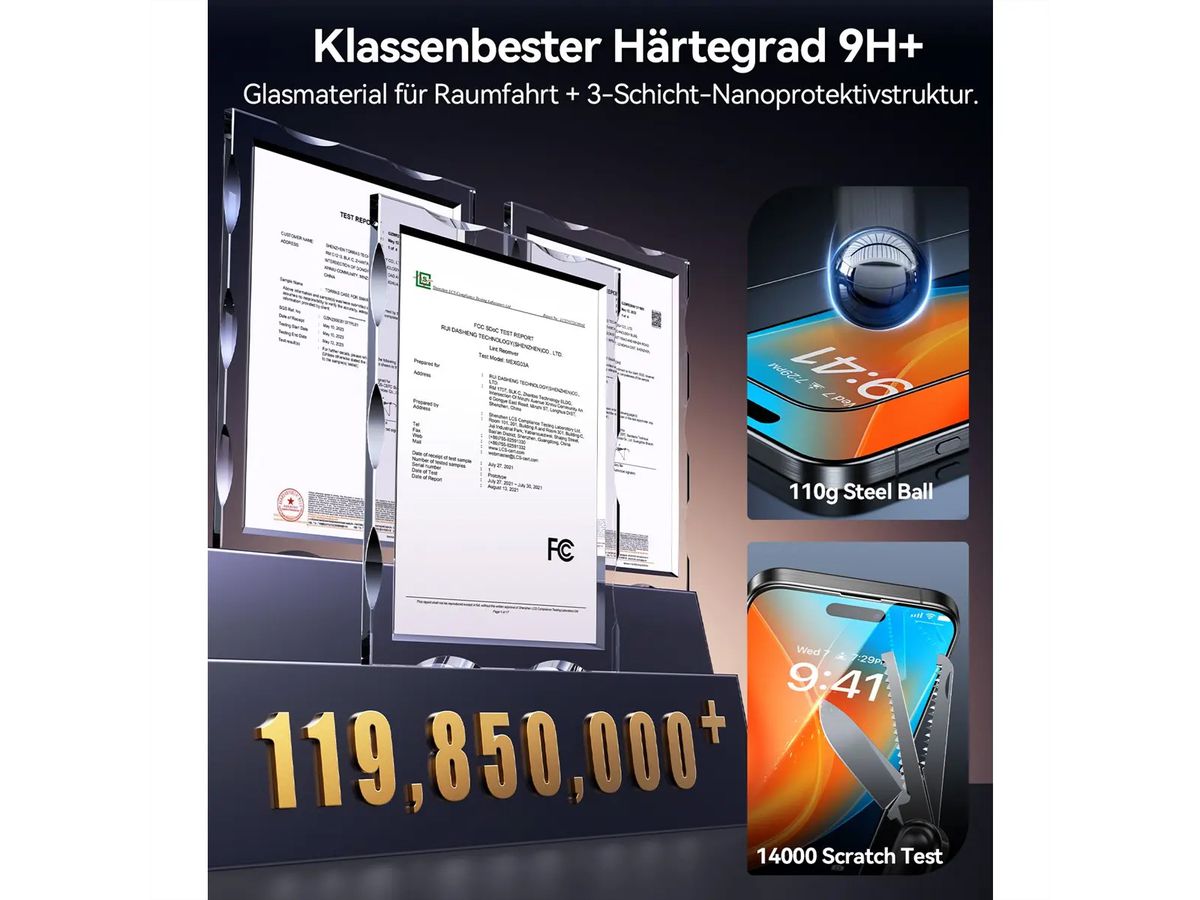 Torras protection d'écran Install Master, iPhone 16 Pro Max, transparent