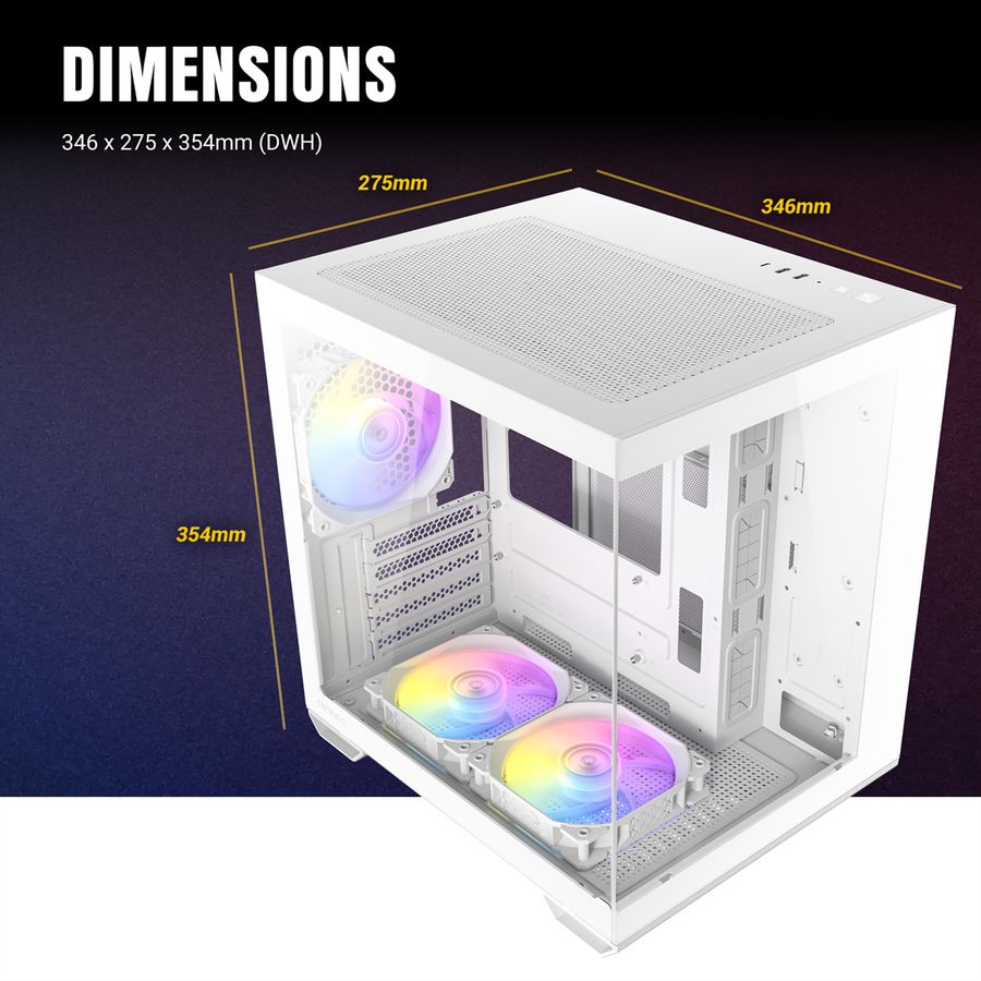 ANTEC CX60M ARGB Boîtier PC Mini Tour Micro-ATX, blanc