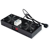 ROLINE Unité de ventilation 2 ventilateurs, thermostat , pour boîtier mural 19", noir