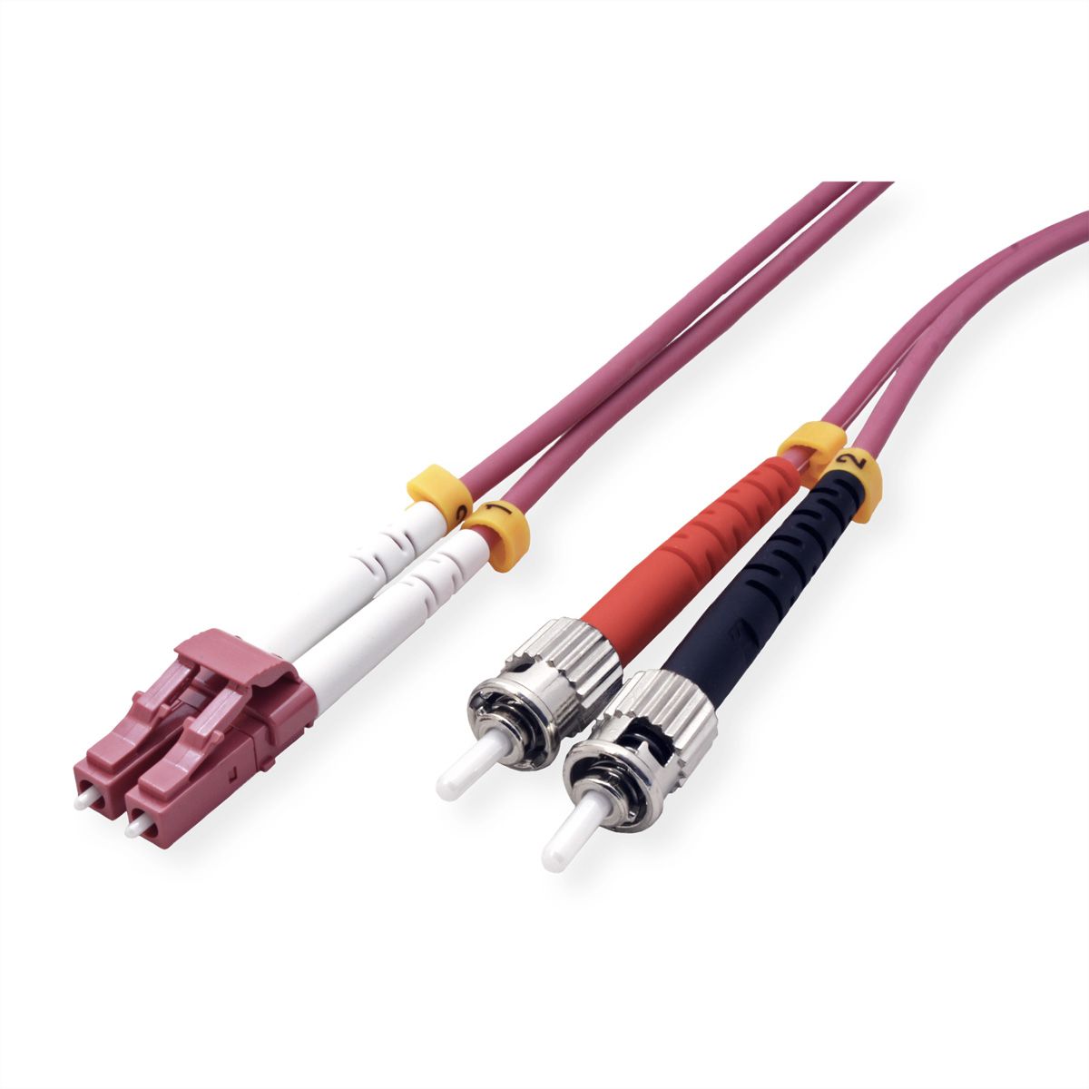 VALUE Câble FO 50/125µm, LC/ST, OM4, LSOH, violet, 0,5 m
