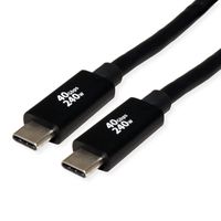 ROLINE Câble USB4 Gen3x2, C–C, M/M, 8K UHD-2, 40Gbit/s, 240W, noir, 2 m