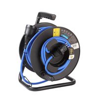 Kabelrolle Antitwist T13 IP55 25m, BAUFLEX N07V3V3-F 3G1.5mm2 IK08, schwarz / blau