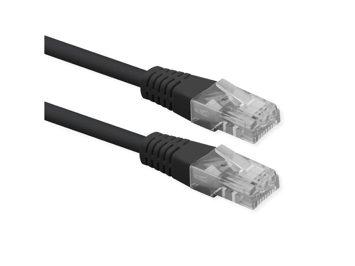 ROLINE Cordon Cat.6 (Classe E), UTP, PoE, noir, 1,5 m