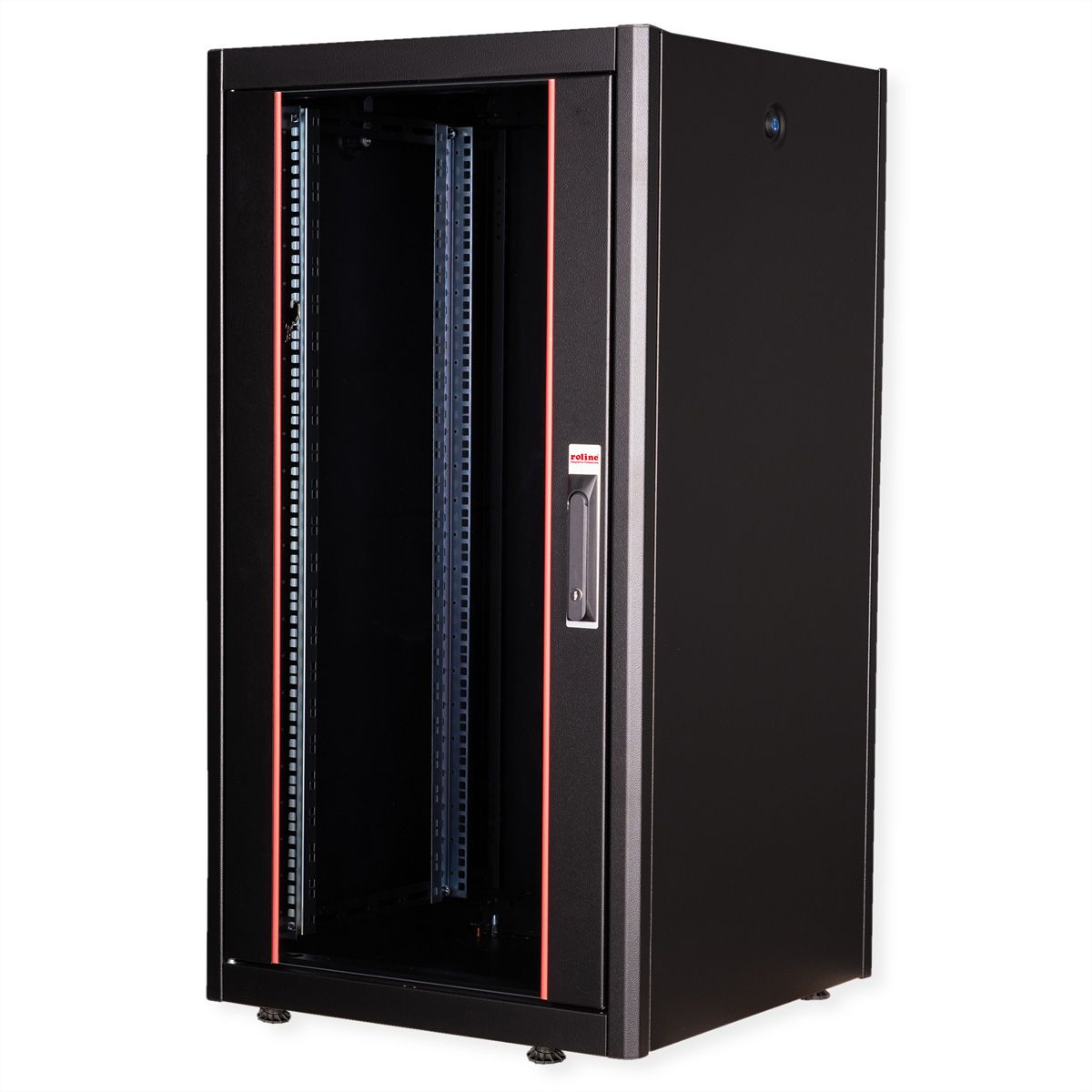 ROLINE 19-Zoll Netzwerkschrank Basic 22 HE, 600x600 BxT Glastür schwarz