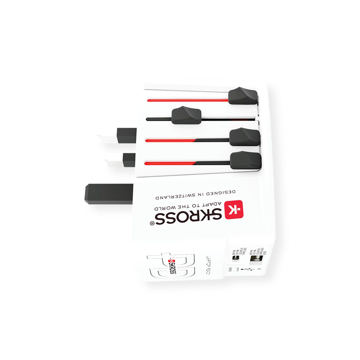 SKROSS Adaptateur de voyage MUV USB A/C 45PD avec câble USB-C, monde