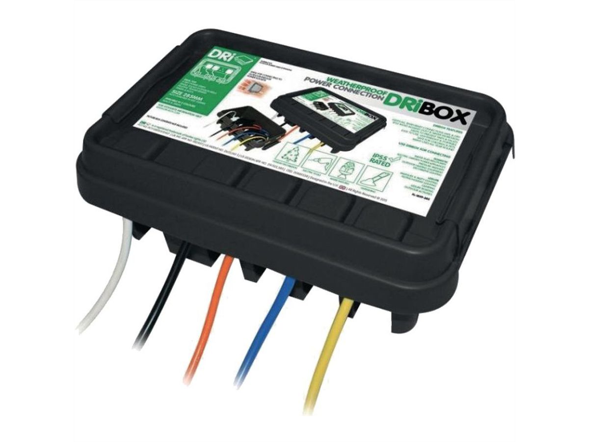 Dri Box Grand rangement de câbles, IP55, 5x entrée de câble, noir