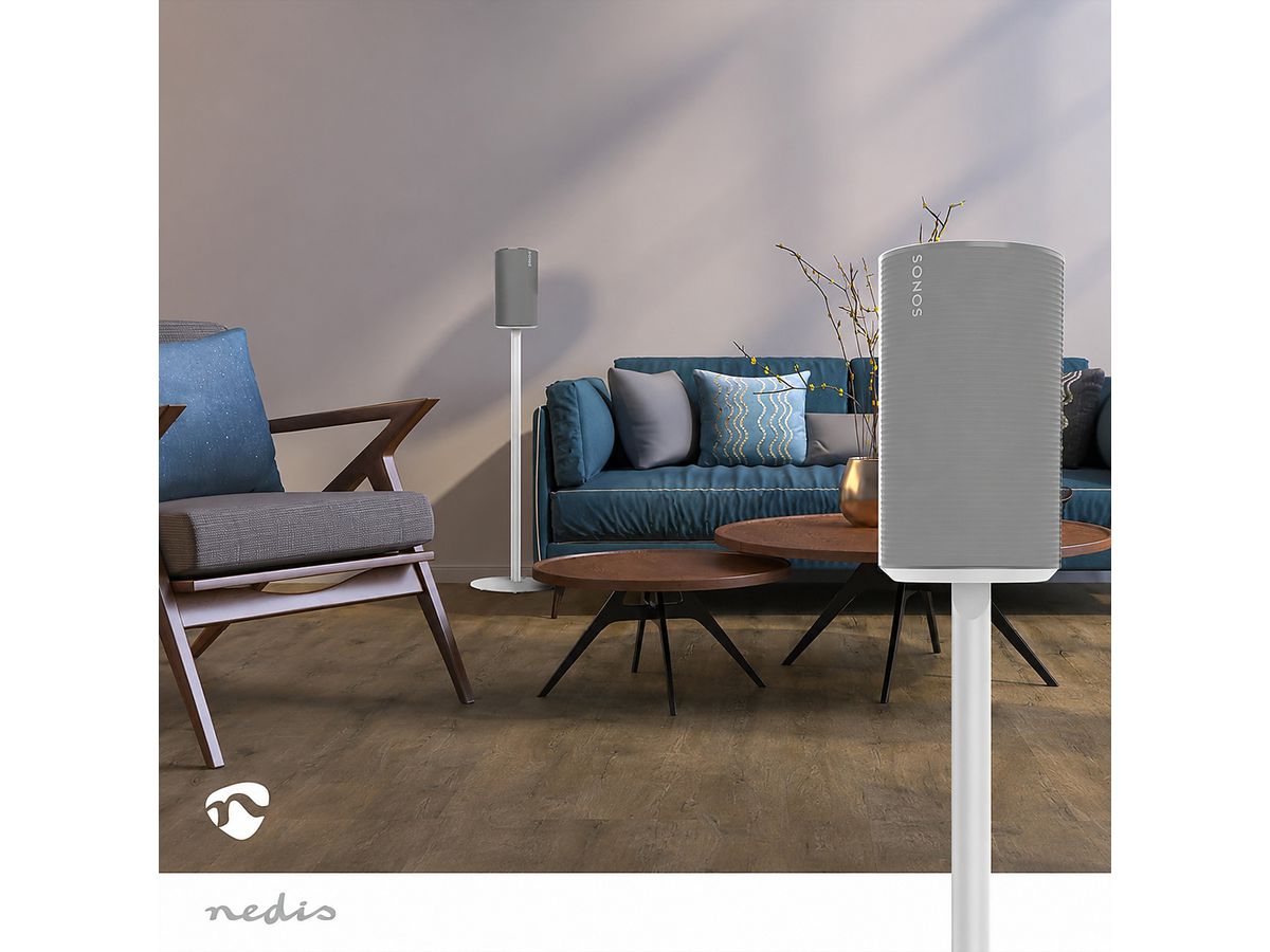 Nedis Lautsprecherständer für Sonos Era100 weiss, Ständer, 3 kg, Kabelmanagement