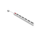 VALUE 6-fach Euro-Steckdosenleiste, mit Schalter, Konturenstecker, weiß, 2 m