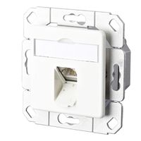 METZ CONNECT E-DAT C6A Prise, 1 port, goulotte encastrée (UPk), blanc pur