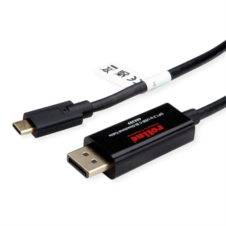 ROLINE Adapterkabel USB-C - DisplayPort, v1.2, bidirektional, ST/ST, 2 m