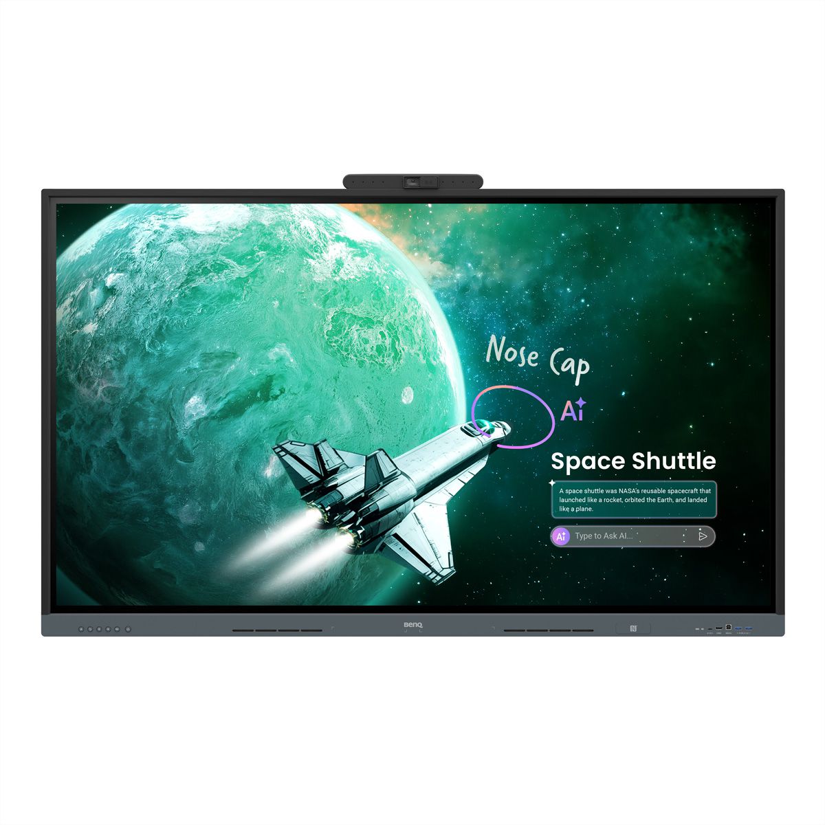 BenQ Écran interactif RE6505AC 65", 4K UHD, 500 nits, tactile 50 points, caméra 4K