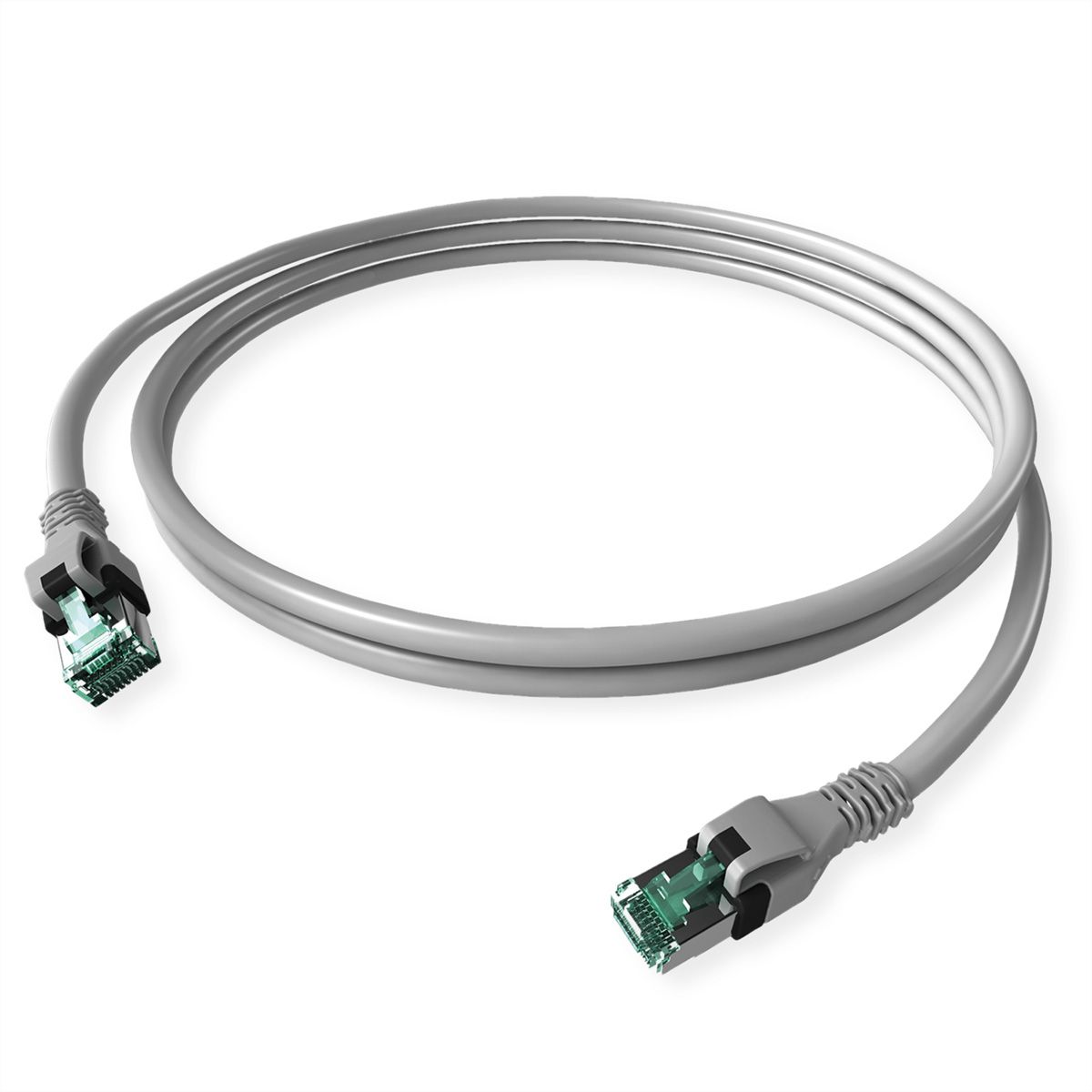 EasyLan DualBoot PushPull IP20 Patchkabel, Cat.6A (Class EA), S/FTP, grau, 1 m