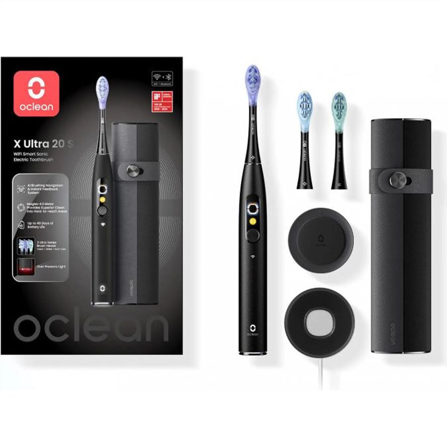Oclean X Ultra 20 Set brosse à dents sonique vert, 84’000 mouvements/min, écran tactile intelligent, autonomie 40 jours