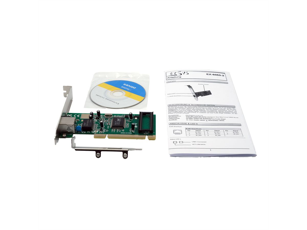 EXSYS EX-6069-2 Carte PCI 1 port Gigabit